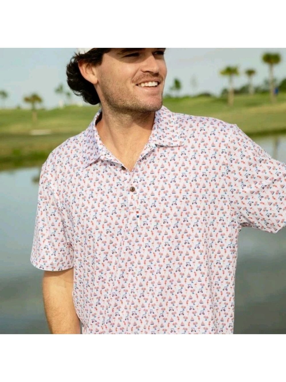 NWT KENNY FLOWERS WHO'S YOUR CADDY MOISTURE WICKING TROPICAL GOLF SHIRT XXXL